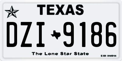 TX license plate DZI9186