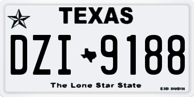 TX license plate DZI9188