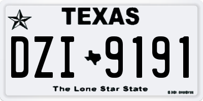 TX license plate DZI9191
