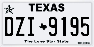 TX license plate DZI9195
