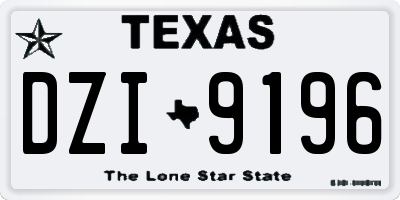TX license plate DZI9196