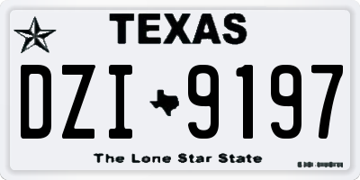 TX license plate DZI9197