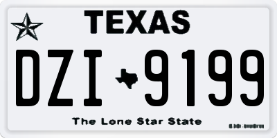 TX license plate DZI9199