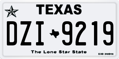 TX license plate DZI9219