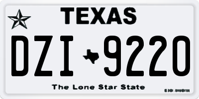 TX license plate DZI9220