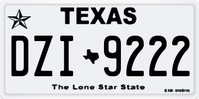 TX license plate DZI9222