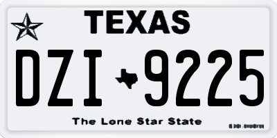 TX license plate DZI9225