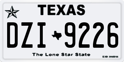 TX license plate DZI9226