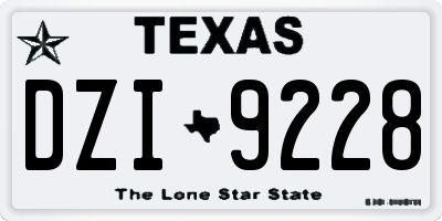 TX license plate DZI9228