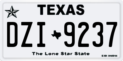 TX license plate DZI9237