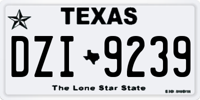 TX license plate DZI9239