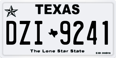 TX license plate DZI9241