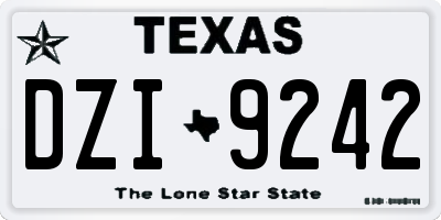 TX license plate DZI9242
