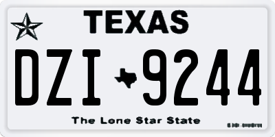 TX license plate DZI9244