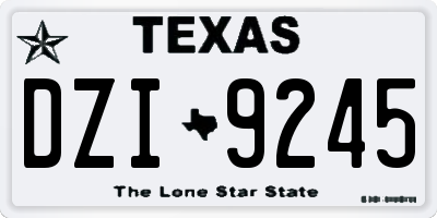 TX license plate DZI9245