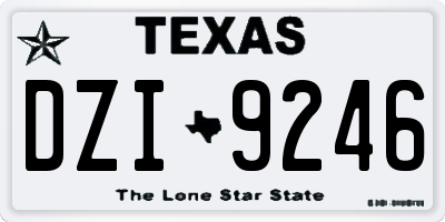 TX license plate DZI9246