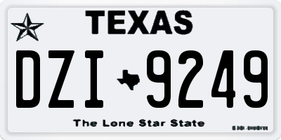 TX license plate DZI9249