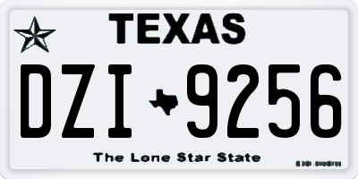 TX license plate DZI9256