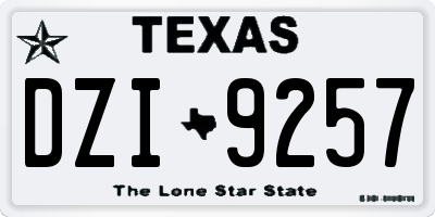 TX license plate DZI9257