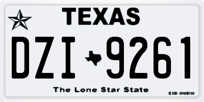 TX license plate DZI9261