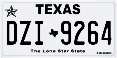 TX license plate DZI9264