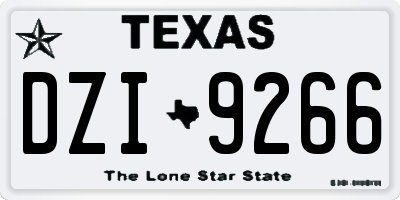 TX license plate DZI9266