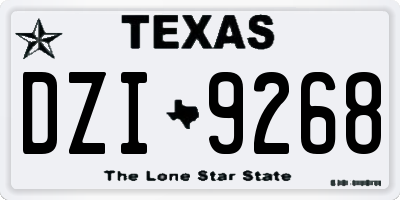 TX license plate DZI9268