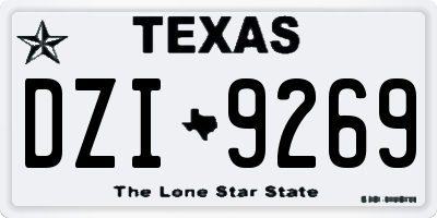 TX license plate DZI9269