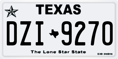 TX license plate DZI9270