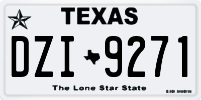 TX license plate DZI9271