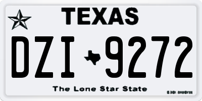 TX license plate DZI9272