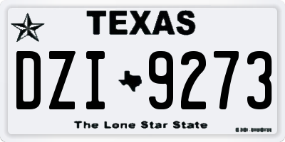TX license plate DZI9273