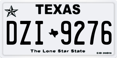 TX license plate DZI9276