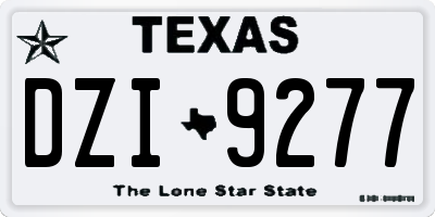 TX license plate DZI9277
