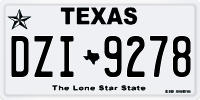 TX license plate DZI9278