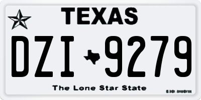 TX license plate DZI9279