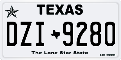 TX license plate DZI9280