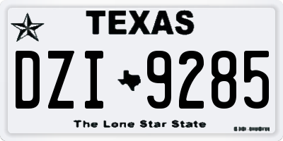 TX license plate DZI9285