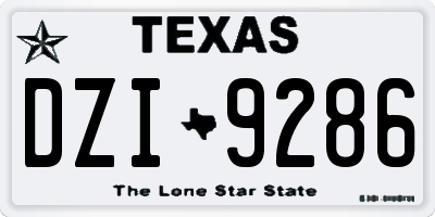 TX license plate DZI9286