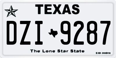 TX license plate DZI9287