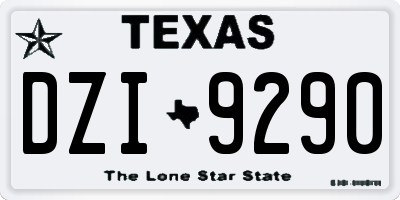 TX license plate DZI9290