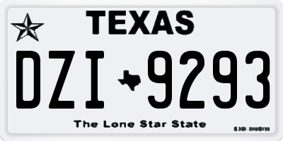 TX license plate DZI9293
