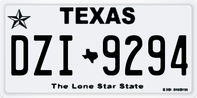 TX license plate DZI9294