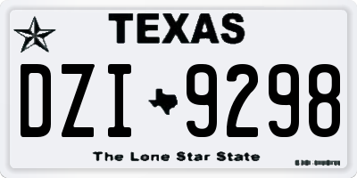 TX license plate DZI9298