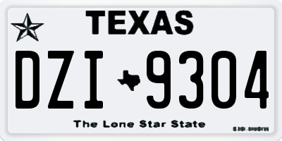 TX license plate DZI9304