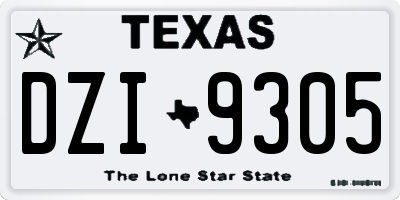 TX license plate DZI9305