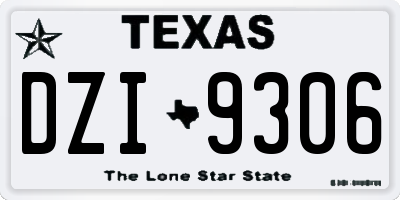 TX license plate DZI9306