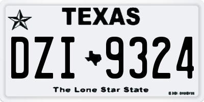 TX license plate DZI9324