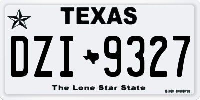 TX license plate DZI9327