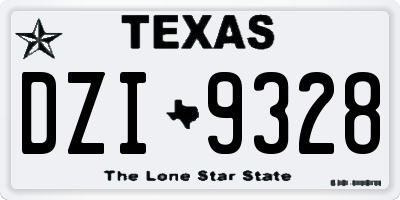 TX license plate DZI9328